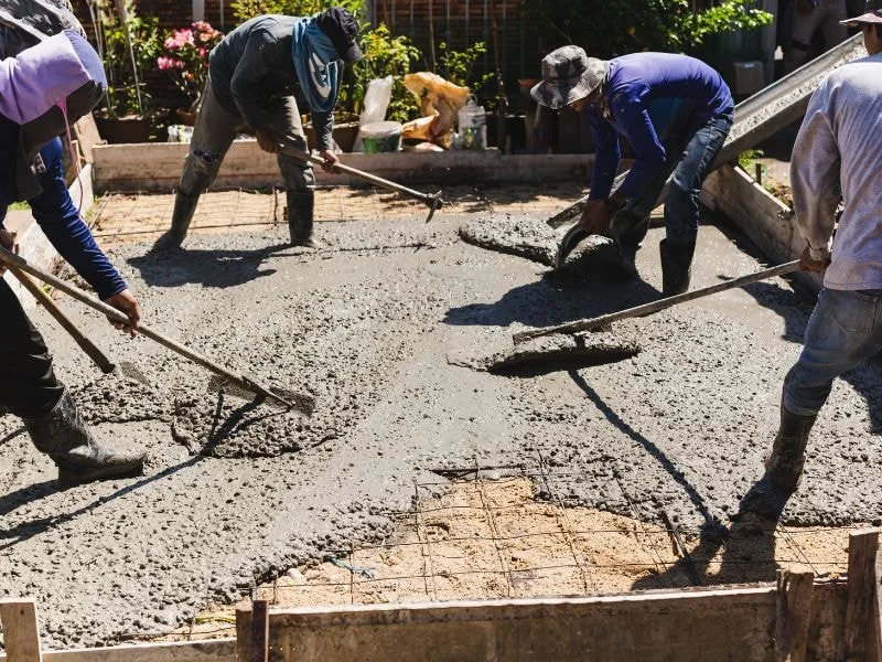 An image showing the block foundation construction process.