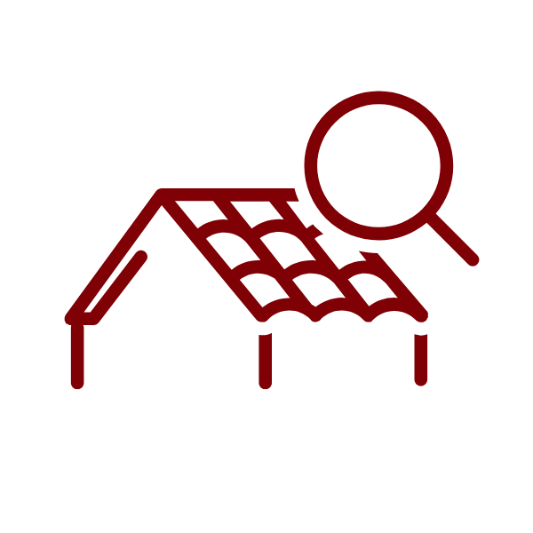 An icon representing a roof inspection.