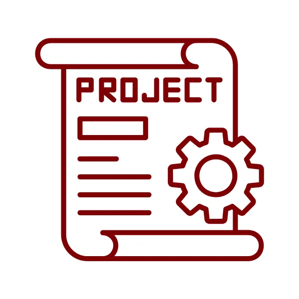 Icon representing a project plan being developed.