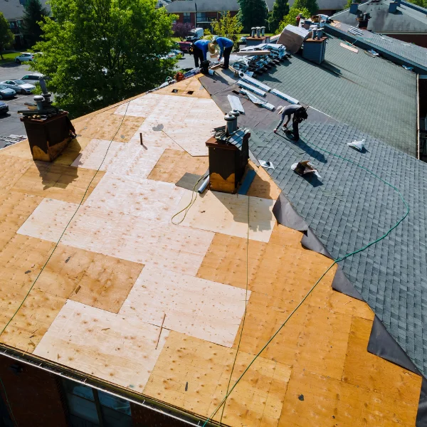 An image showing a new roof installation.