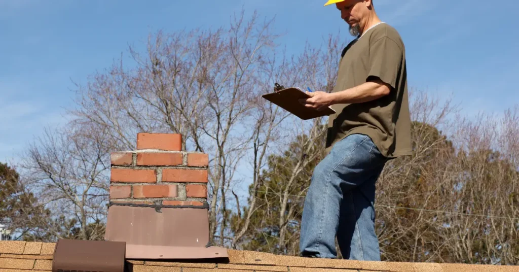 An image showing a chimney and masonry company doing an inspection in Knoxville, TN.