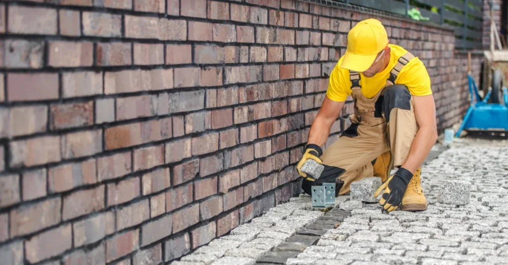 An image showing professional masonry contractors working on a property in Knoxville, TN.