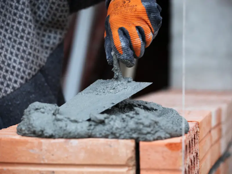 Image showing a home masonry repair job in progress. 