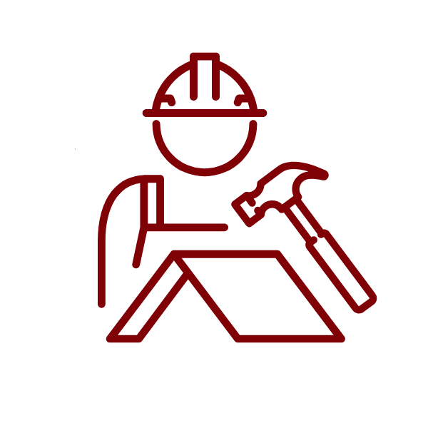 An icon representing expert roofing work.