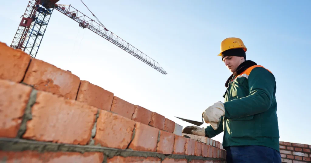 An image showing strong masonry block foundations being built in Knoxville, TN.