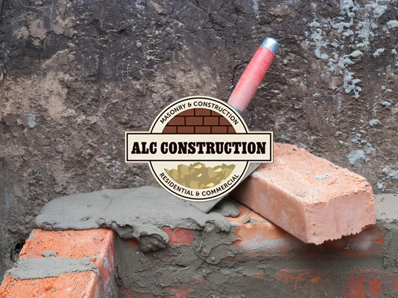 Image of brickwork and an ALC Masonry logo.