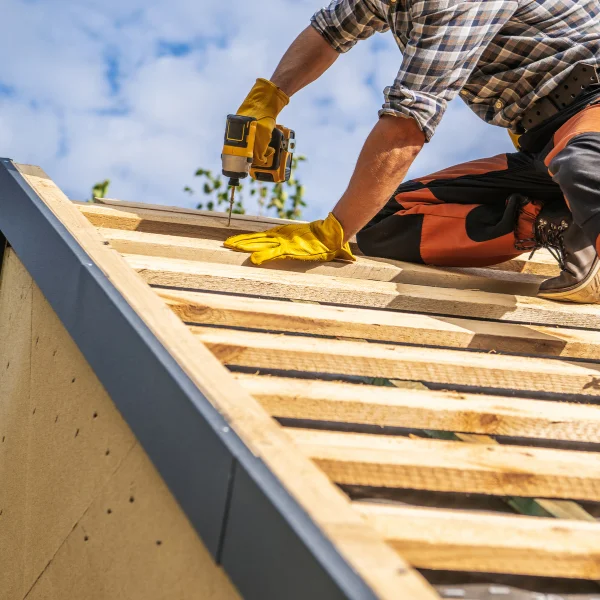 A picture showing roof repair in progress.