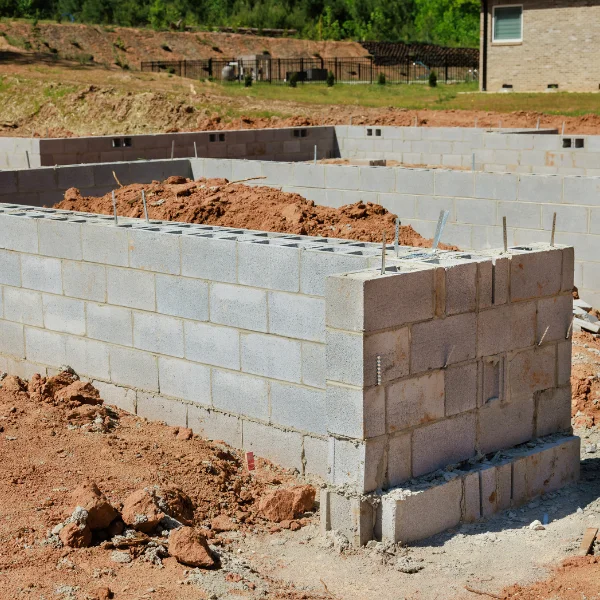 An image showing a residential block foundation.