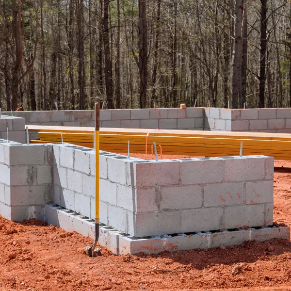 Image of water-resistant masonry block foundation in Knoxville.